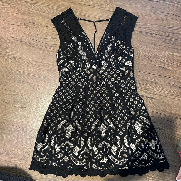 Free People | Million Lovers Lace Dress in Black - Picture 5 of 16